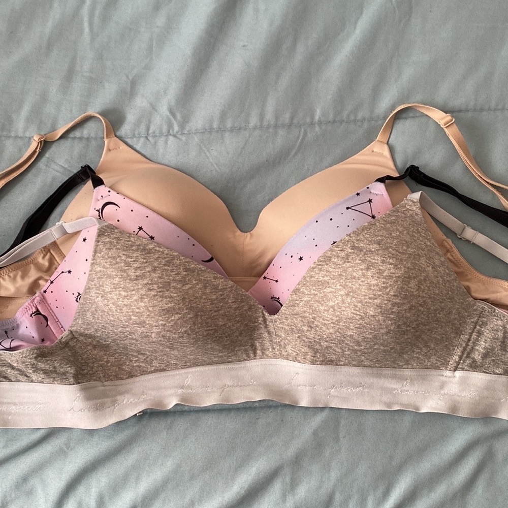 Pink Victoria Secret wireless bras